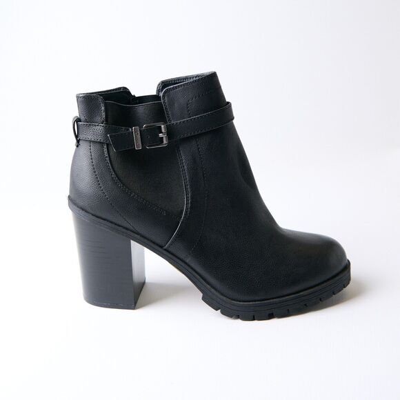 Circus By Sam Edelman Deacon Black Ankle Bootie Sz 10M High Heel Lug Heel New - Picture 3 of 9